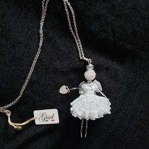 White angel! Gisel handmade doll necklace